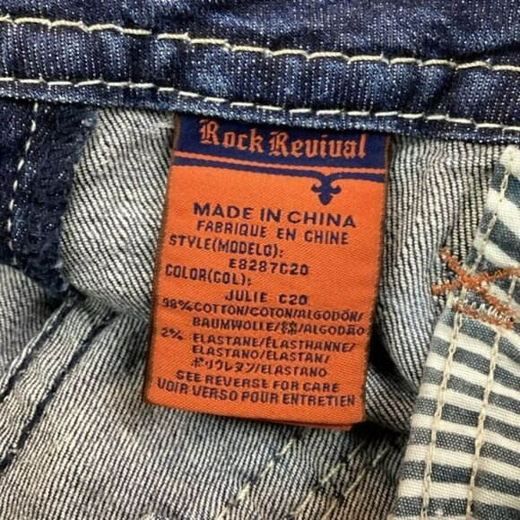 Rock Revival Julie Womens Distressed Capri Jeans Size 29 Blue Denim - Picture 11 of 12